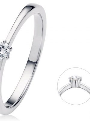 ONE ELEMENT Diamantring "0,1 ct Diamant Brillant Ring aus 950 Platin"