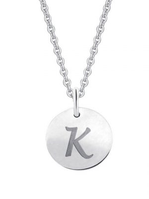 ONE ELEMENT Kettenanhänger "Buchstabe K Buchstaben Anhänger aus 333 Weißgold Ø 11,0 mm", Buchstabe K