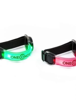 ONECONCEPT Armband "LED-Armband 2er-Set Silikon Klettverschluss Batterie wechselbar Stretchband" (Set)