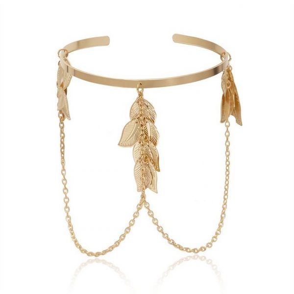 OVEIA-S Armband "Blatt Quaste Kette Armband, verstellbare offene Arm-Armband für weibliche Dekoration-Gold, Silber"