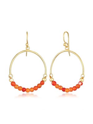 Ohrringe Ohrhänger Edelstein Achat Perlen Boho 925 Silber Elli Gold