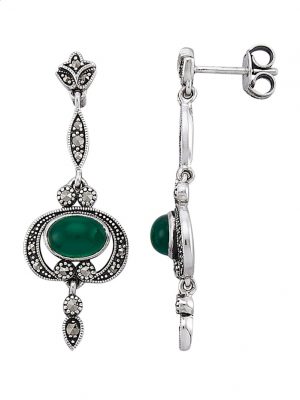 Ohrringe mit Chalcedonen und Markasiten Esse Silber