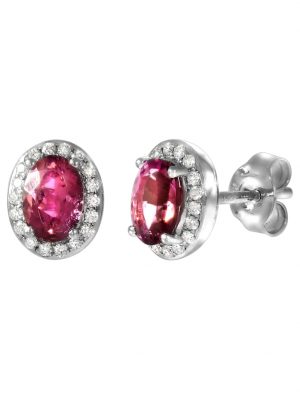 Ohrstecker 750/- Gold Turmalin pink Turmalin 0,9cm Glänzend 1,31ct. Creazione Bijoux Weiß