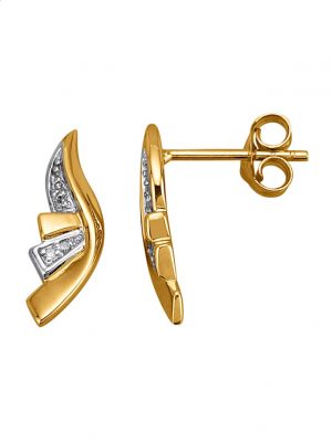 Ohrstecker mit Diamanten Gelbgoldfarben