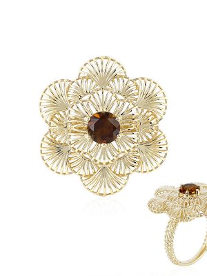 Oranger Turmalin-Goldring (Ornaments by de Melo)