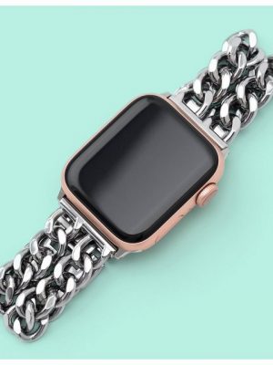 PRECORN Smartwatch-Armband "Damen Ersatzarmband silber Armband Apple Watch 8/7/6/5/4/3/2/1/SE"