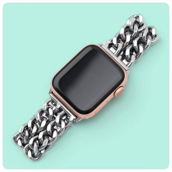 PRECORN Smartwatch-Armband "Damen Ersatzarmband silber Armband Apple Watch 8/7/6/5/4/3/2/1/SE"