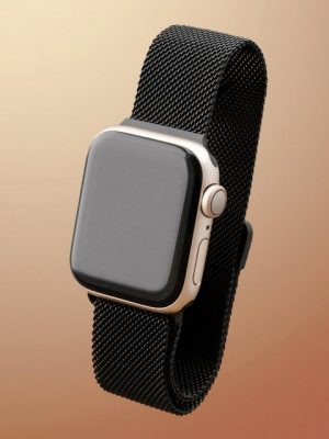 PRECORN Smartwatch-Armband "Ersatzarmband in schwarz mit Magnet für Apple Watch 8/7/6/5/4/3/2/1/SE"