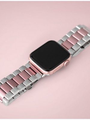 PRECORN Smartwatch-Armband "Ersatzarmband silber/rosegold Armband Apple Watch 8/7/6/5/4/3/2/1/SE"