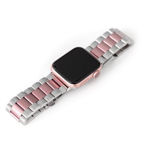 PRECORN Smartwatch-Armband "Ersatzarmband silber/rosegold Armband Apple Watch 8/7/6/5/4/3/2/1/SE"