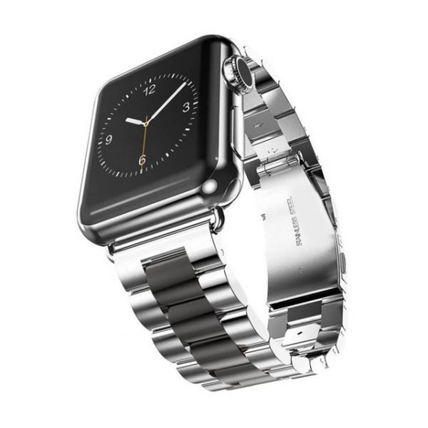 PRECORN Smartwatch-Armband "Ersatzarmband silber/schwarz Armband Apple Watch 8/7/6/5/4/3/2/1/SE"