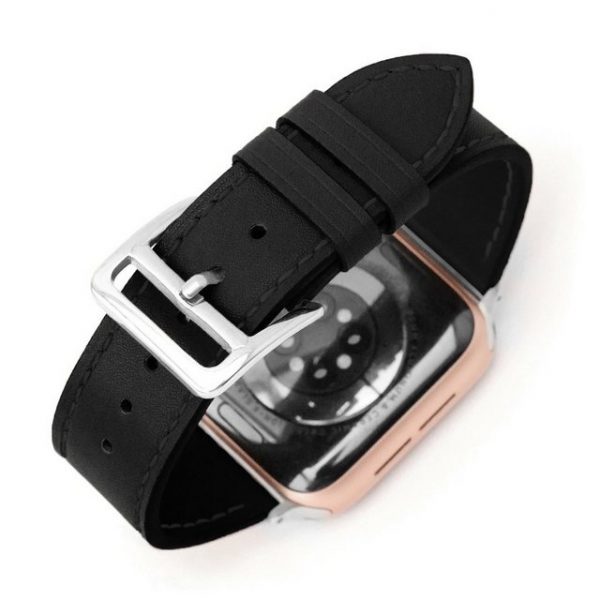 PRECORN Smartwatch-Armband "Leder Ersatzarmband Armband schwarz für Apple Watch 8/7/6/5/4/3/2/1/SE"