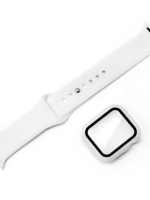 PRECORN Smartwatch-Armband "Silikon Ersatzarmband in weiss für Apple Watch 8/7/6/5/4/3/2/1/SE"