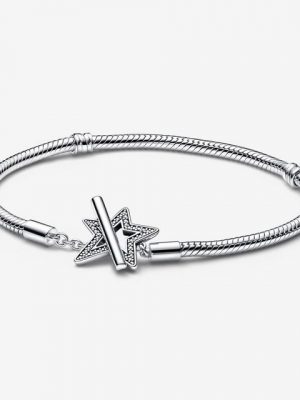 Pandora Armband "592357C01 Armband Damen Asymmetrischer Stern T-Verschluss Silber 19 cm"