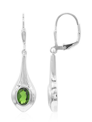 Peridot-Silberohrringe