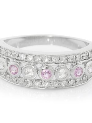 Pinkfarbener Ceylon-Saphir-Silberring