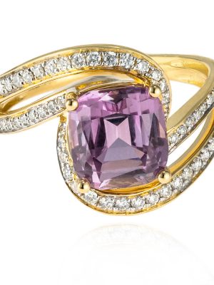 Pinkfarbener Diaspor-Goldring (AMAYANI)