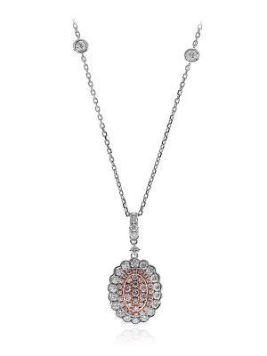 Pinkfarbener I1 Diamant-Goldhalskette (CIRARI)
