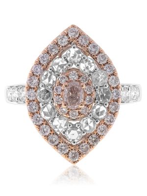 Pinkfarbener I1 Diamant-Goldring (CIRARI)