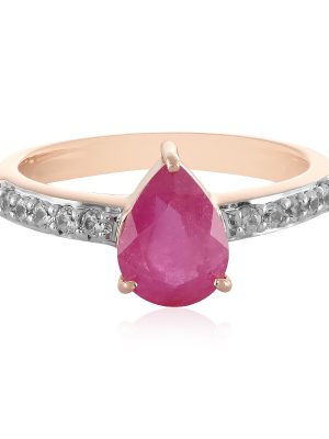 Pinkfarbener Madagaskar-Saphir-Silberring
