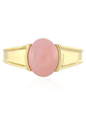 Pinkfarbener Opal-Silberring