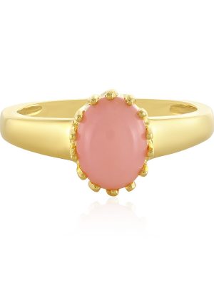 Pinkfarbener Opal-Silberring