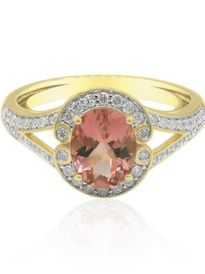 Pinkfarbener Turmalin-Goldring (Annette)