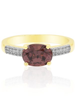 Pinkfarbener Zirkon-Goldring