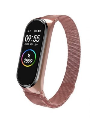 Resik Smartwatch-Armband "Edelstahl Ersatzband,Für Xiaomi 4/3 Magnetarmband Serie(Rosa)"