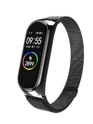 Resik Smartwatch-Armband "Edelstahl Ersatzband,Für Xiaomi 5/6 Magnetarmband Serie(Schwarz)"