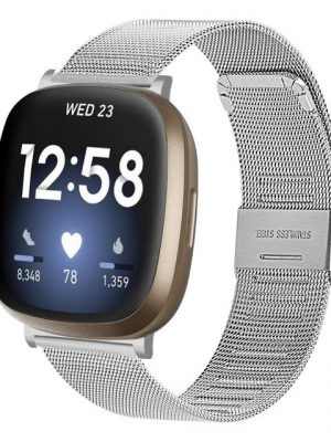 Resik Smartwatch-Armband "Für Fitbit versa3 Karabiner Serie, Edelstahl Ersatzband"
