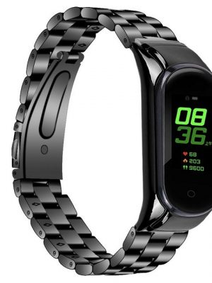 Resik Smartwatch-Armband "Geeignet für Xiaomi 5 Metallband mit Edelstahlband anstelle des Armbandes (Schwarz)."