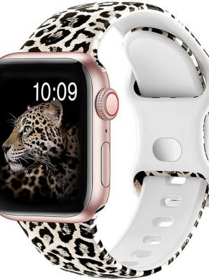 Resik Smartwatch-Armband "Kompatibel Apple Watch Armband 40mm 38mm für iWatch Serie SE 6 5 4 3 2 1 Silikon Leopard Print Sport Armband"