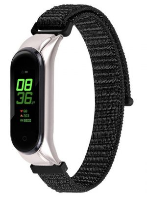 Resik Smartwatch-Armband "Passend für Xiaomi 3/4 Nylon Uhrenarmband, Sport Ersatzarmband, 5.5-8.1zoll (Schwarz)"