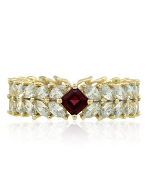 Roter Burmesischer Spinell-Goldring (de Melo)