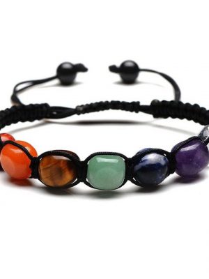 SHMSHNG Armband mit Gravur "7 Chakra Armband Edelstein Armbänder Echte Steine" (1-tlg), geeignet für alle Altersgruppen.,Valentinstag, Jahrestag, Geburtstag