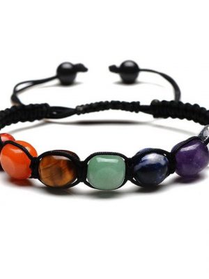 SHMSHNG Armband mit Gravur "7 Chakra Armband Edelstein Armbänder Echte Steine" (1-tlg), geeignet für alle Altersgruppen.,Valentinstag, Jahrestag, Geburtstag