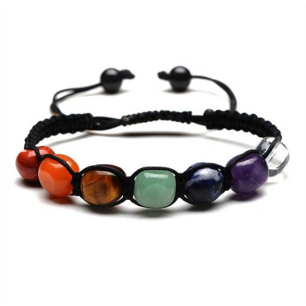 SHMSHNG Armband mit Gravur "7 Chakra Armband Edelstein Armbänder Echte Steine" (1-tlg), geeignet für alle Altersgruppen.,Valentinstag, Jahrestag, Geburtstag