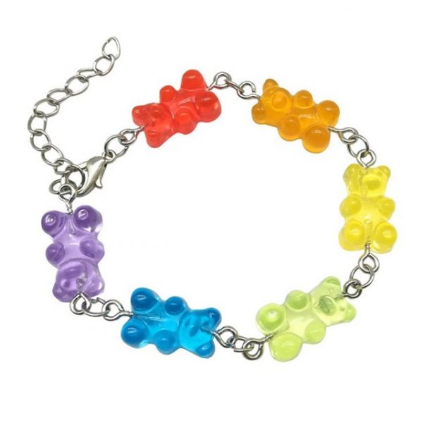 SHMSHNG Charm-Armband "Gummibärchen Armband Mehrfarbige Transparente Harzbären Armreifen Cartoon Süßigkeiten Tierschmuck Für Mädchen Frauen" (1-tlg), Geben Sie es Ihrem Liebhaber oder Ihrer Familie als perfektes Geschenk, besonders auf der Party, zum Jubiläum, zum Muttertag.