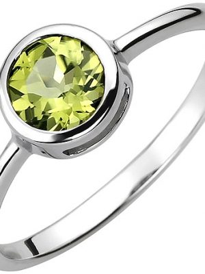 SIGO Damen Ring 925 Sterling Silber 1 Peridot grün Silberring