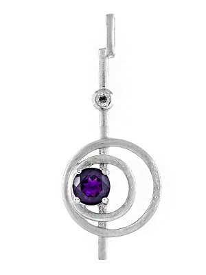 Sambia-Amethyst-Silberanhänger