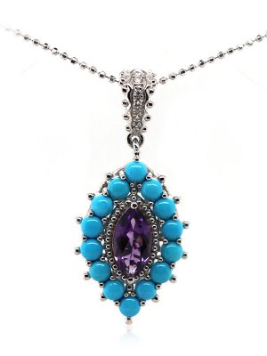 Sambia-Amethyst-Silberhalskette (Dallas Prince Designs)