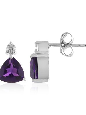 Sambia-Amethyst-Silberohrringe