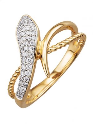 Schlangen-Ring mit Brillanten Diemer Gelbgold