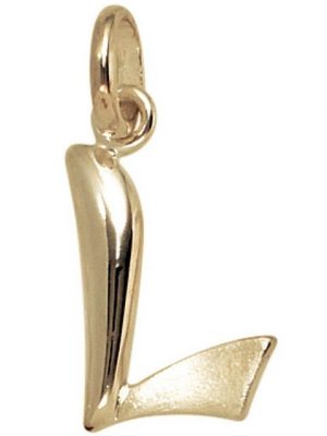 Schmuck Krone Kettenanhänger "Anhänger Buchstabe L 375 Gold Gelbgold 14,2x7,8mm Halsschmuck Buchstabenanhänger"