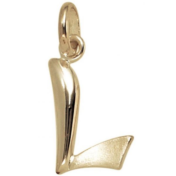 Schmuck Krone Kettenanhänger "Anhänger Buchstabe L 375 Gold Gelbgold 14,2x7,8mm Halsschmuck Buchstabenanhänger"