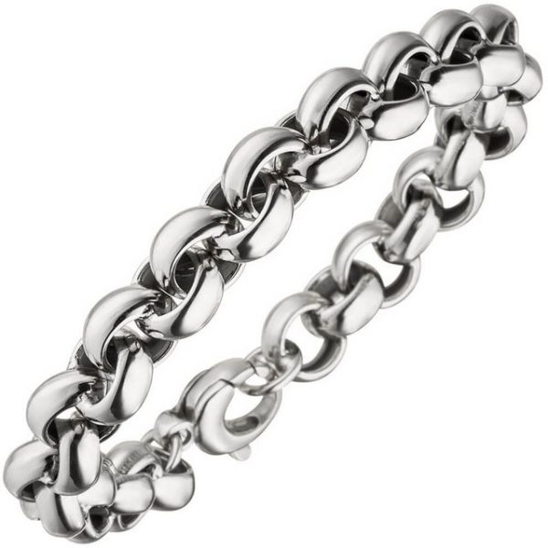 Schmuck Krone Silberarmband "10,1mm Armband Armkette Erbsarmband aus 925 Silber 21cm Unisex"