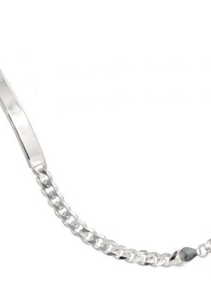 Schmuck Krone Silberarmband "Schildband Panzer-Armband Armschmuck Armkette aus 925 Silber 19cm Unisex"