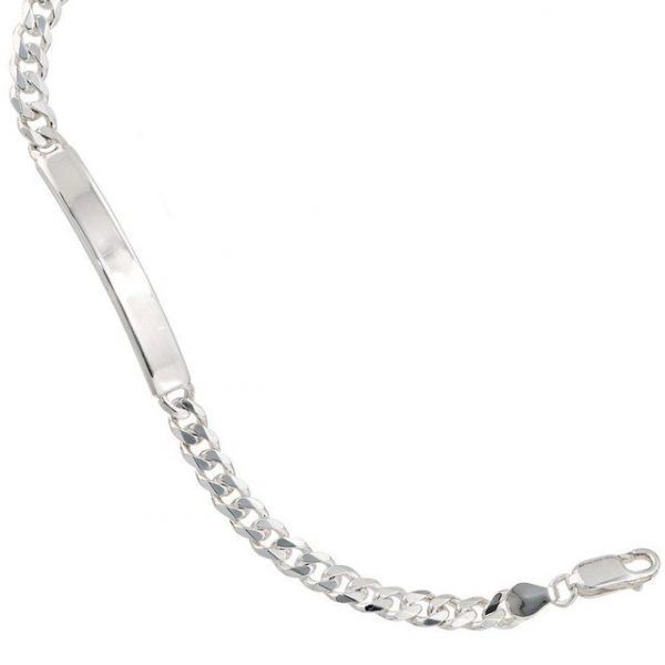 Schmuck Krone Silberarmband "Schildband Panzer-Armband Armschmuck Armkette aus 925 Silber 19cm Unisex"