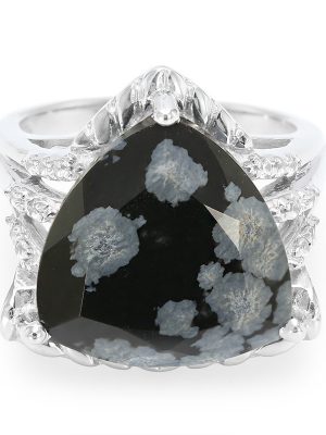 Schneeflocken-Obsidian-Silberring